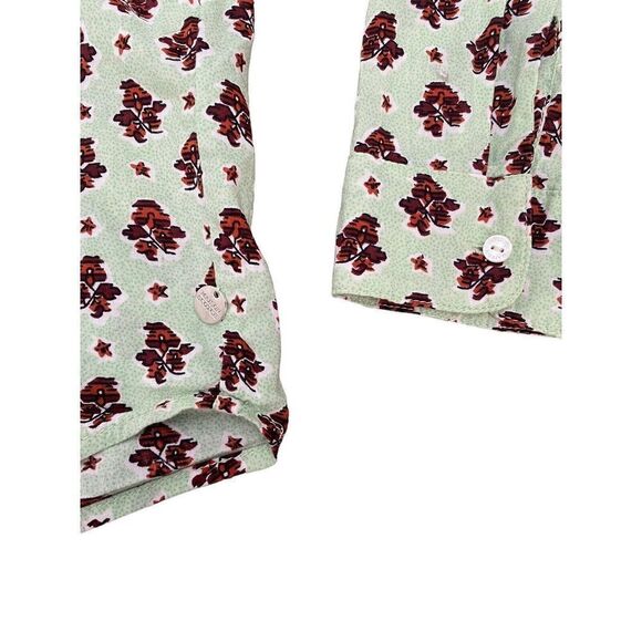 Scotch And Soda Sz XS Journee Au Soleil Green Floral Button-Down Blouse - Picture 3 of 10